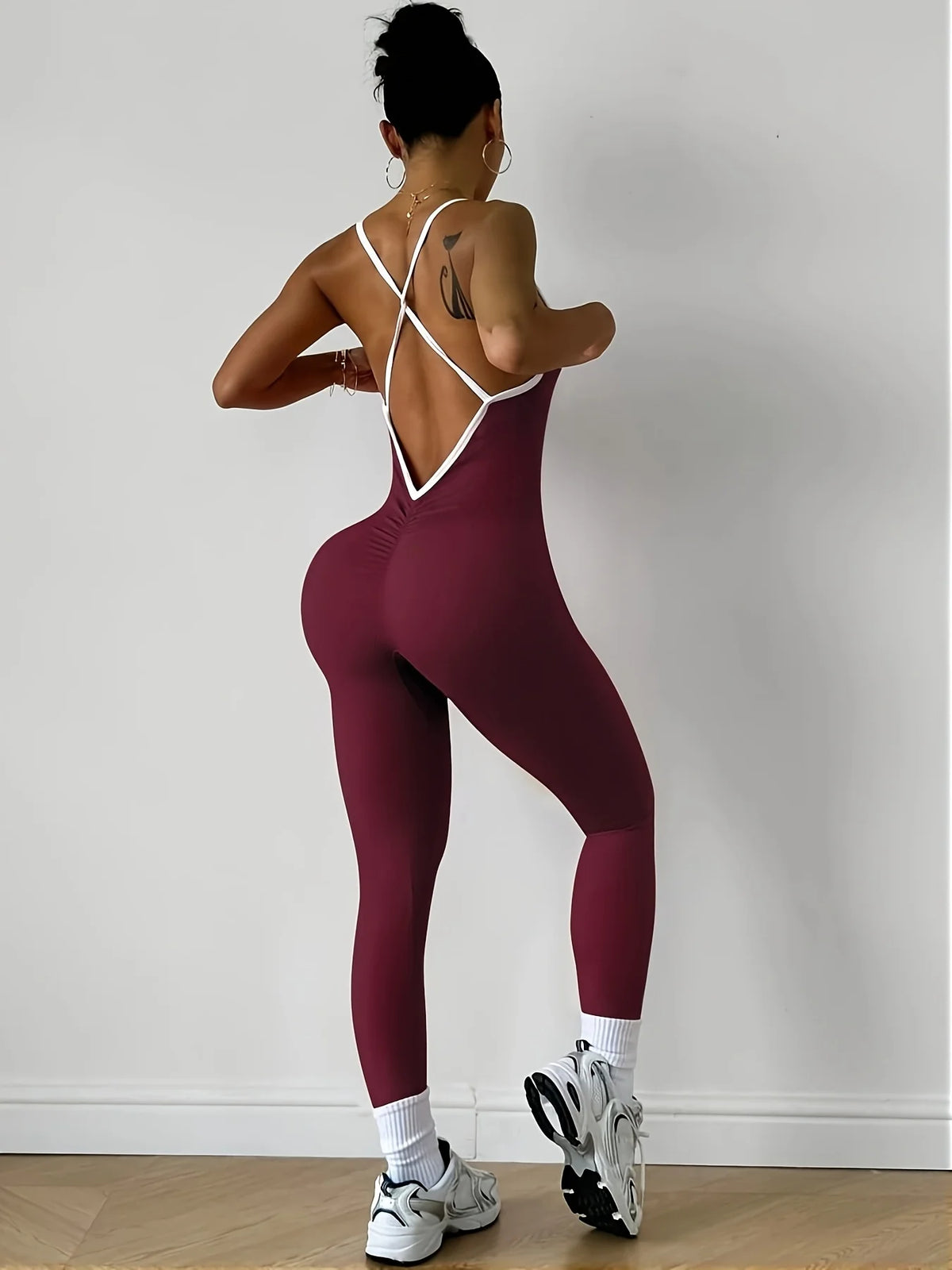 Girls Pink Sports Jumpsuit Running One Piece Bodysuit