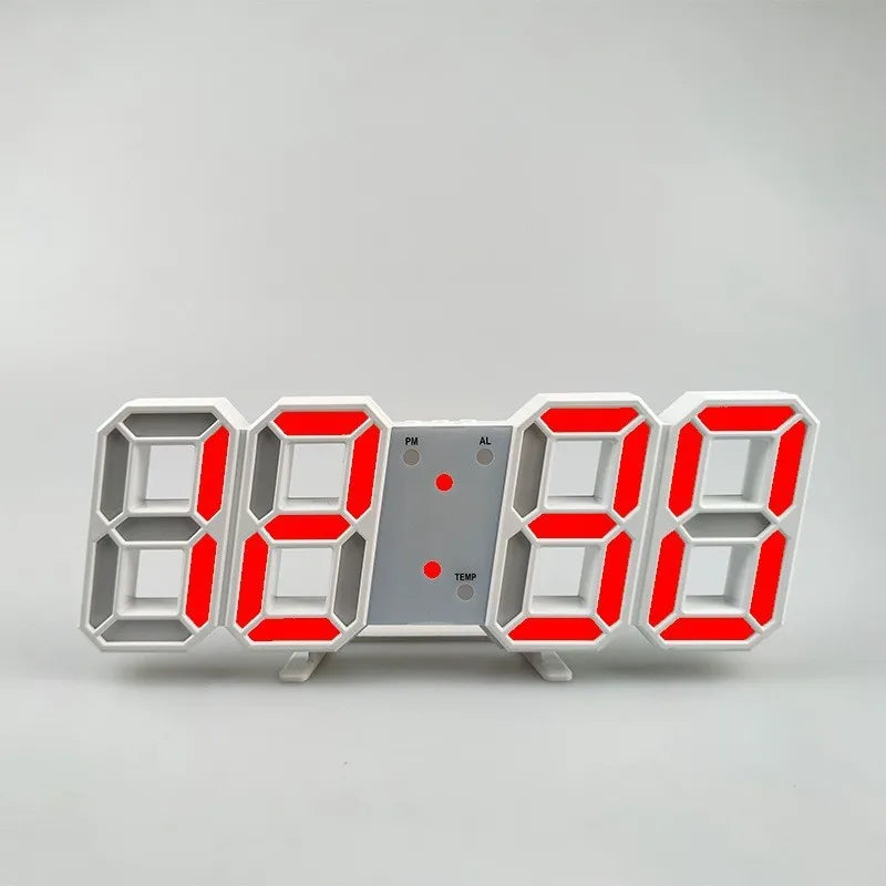 LED Digital Alarm Clock Wall Hanging With 3D Display