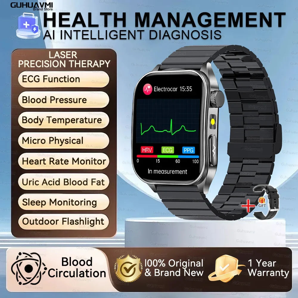 New Laser Treatment Three High Smart Watch Men ECG Heart Rate