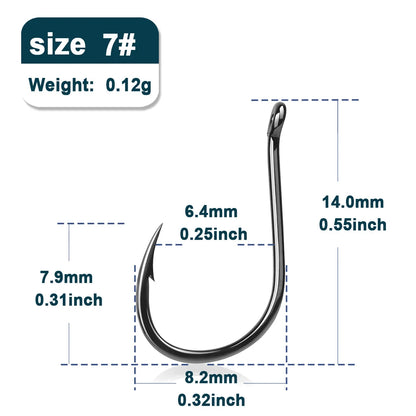 9KM Iseama Fishing Hooks 50~200Pcs Carp Hook Saltwater