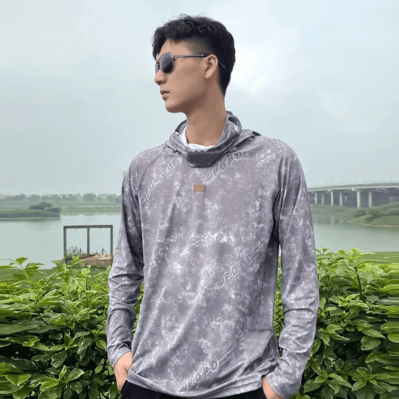 Men's Summer Outdoor Cycling Fiing Sun Protection Ice Silk