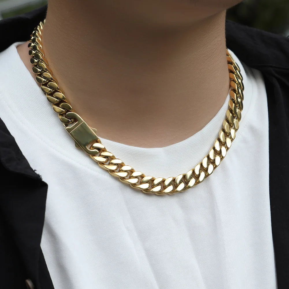 316 Stainless Steel Plated 18k Gold Fashion Hip Hop Bracelet