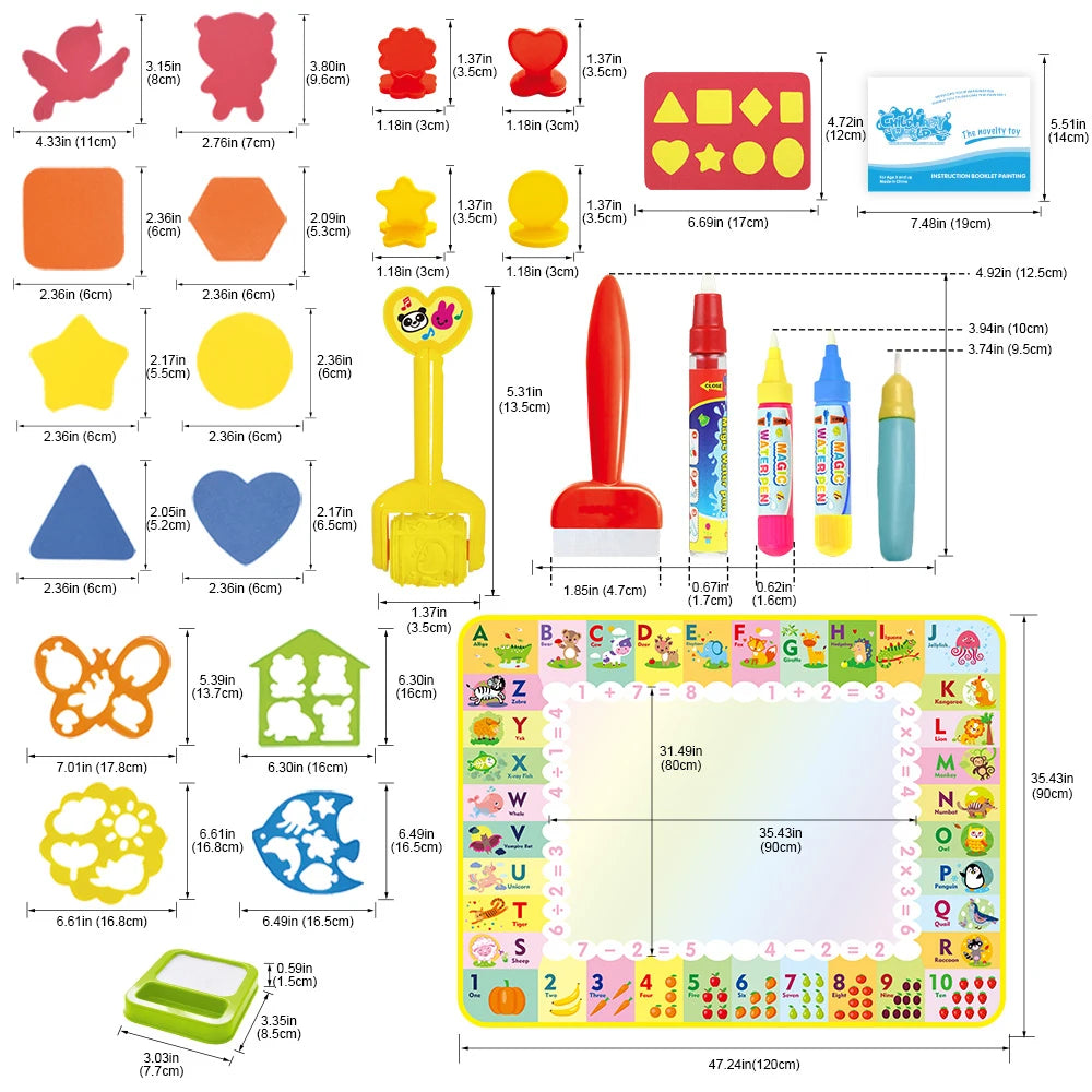 Magic Water Drawing Mat Coloring Doodle Mat