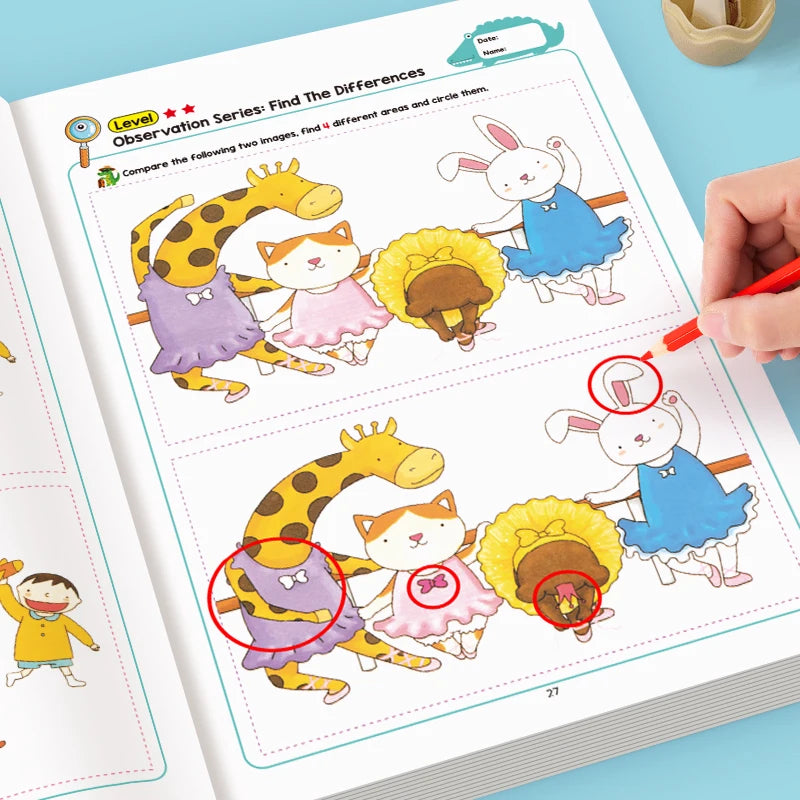 Hidden Differences Activity Book Contains 32 Interactive Observation