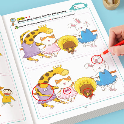 Hidden Differences Activity Book Contains 32 Interactive Observation