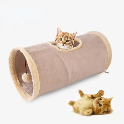 Pet Cat Plush Tunnel Foldable Suede Channel Toy