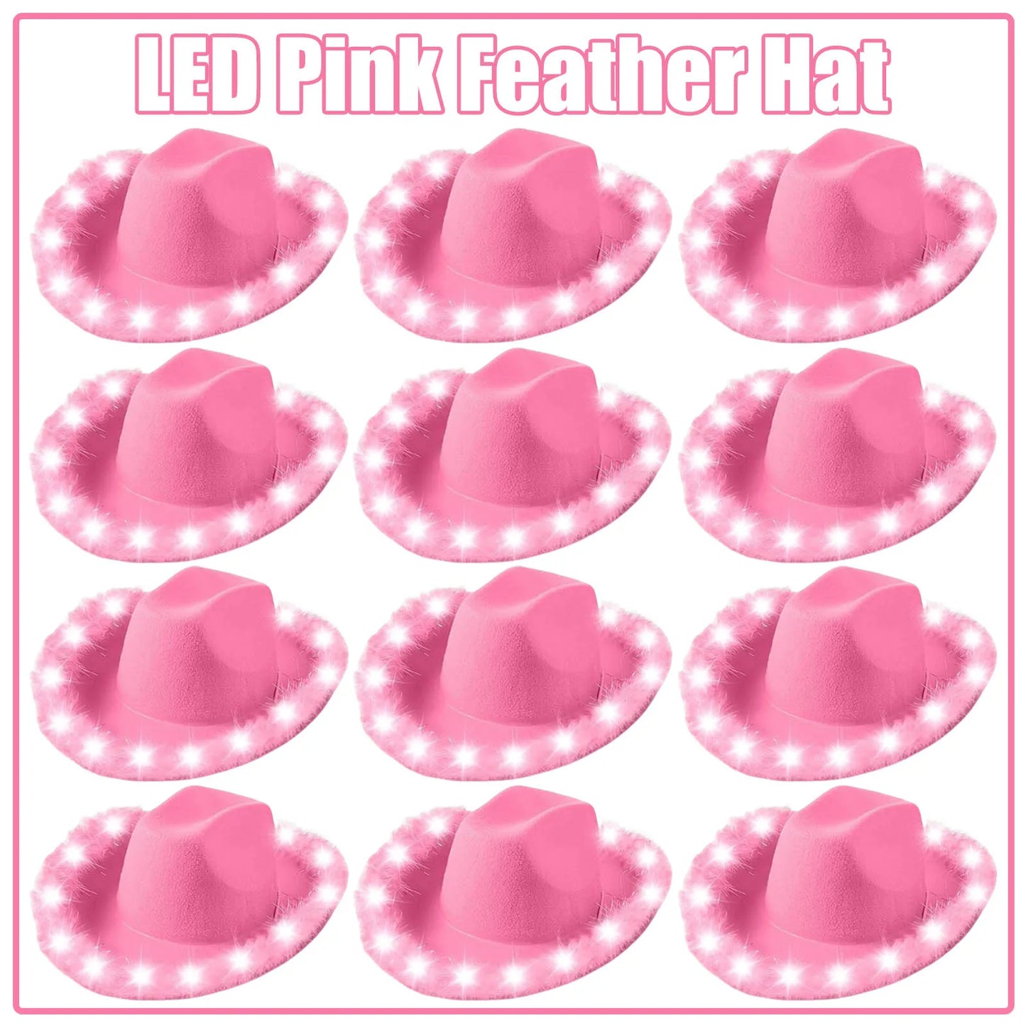 LED Cowboy Hats Wedding Hats Bulk Light up Cowboy Hats