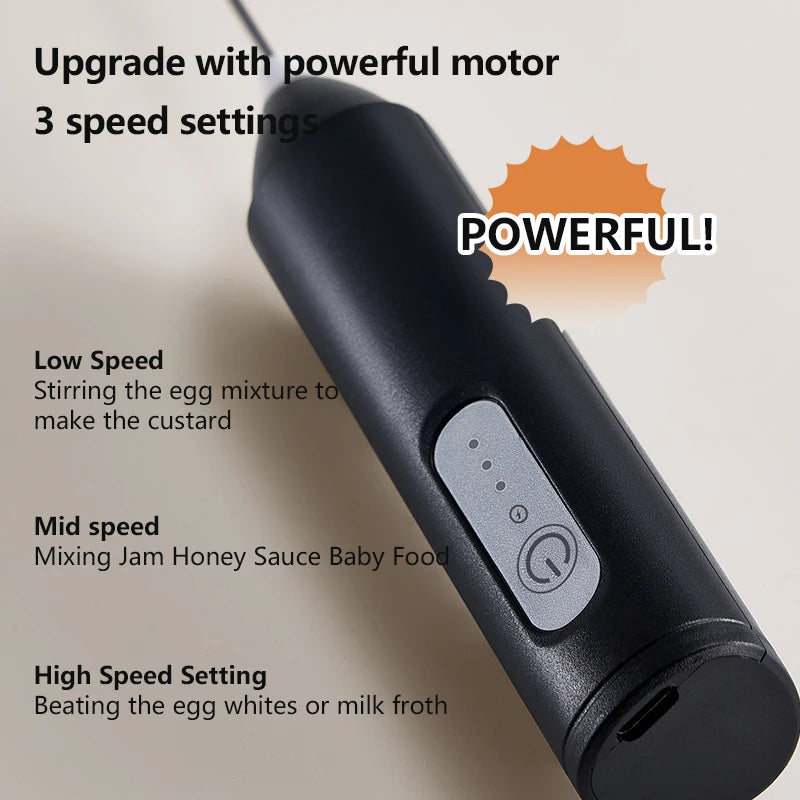 HOT  Electric Milk Frother + Egg Beater Wireless Type-C Charging