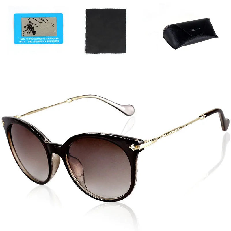 TAGION Fashion Unisex Cat Eye Plastic Frame Sunglasses