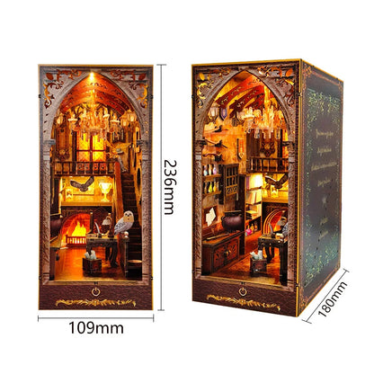 DIY Wooden Book Nook Magic Academy Dollhouses Miniature