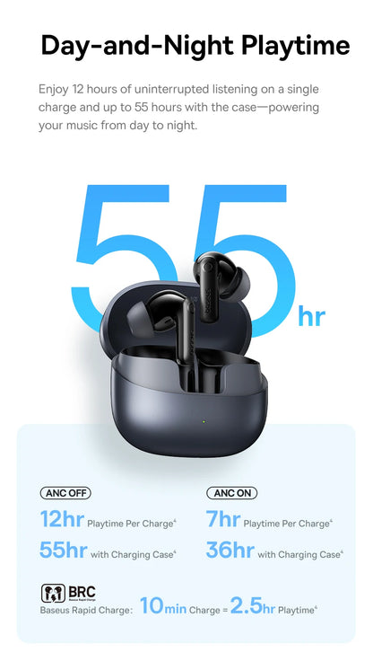 Baseus Bass BP1 Pro -50dB Noise Cancelling Wireless Earbuds