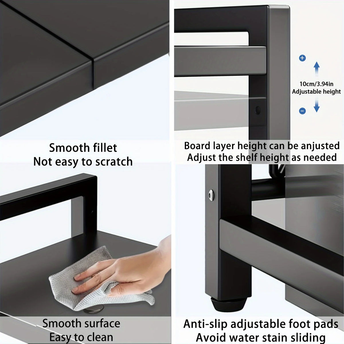 Expandable Microwave Shelf, Microwave Holder with 6 Hooks, ki