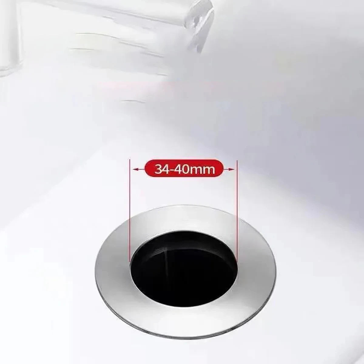 Rebound drain plug filter basin pop-up chrome sink