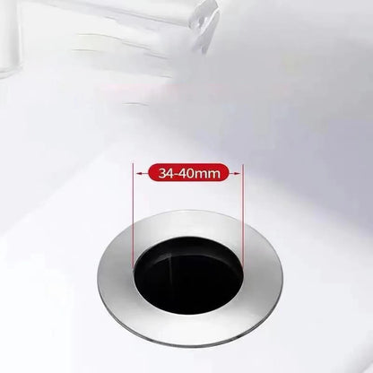 Rebound drain plug filter basin pop-up chrome sink