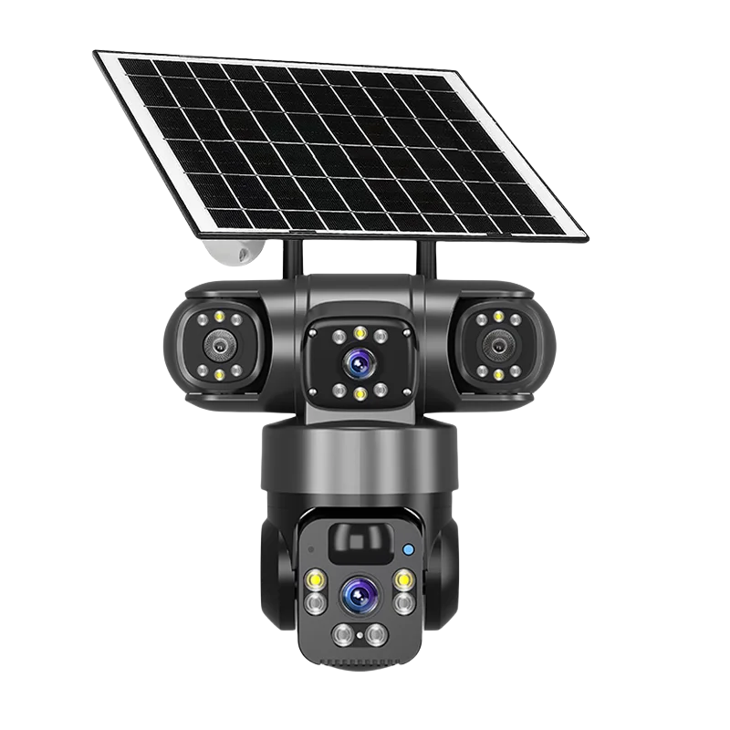 15MP 8K Wifi IP Camera Solar Outdoor Waterproof Three Lenses
