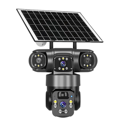 15MP 8K Wifi IP Camera Solar Outdoor Waterproof Three Lenses