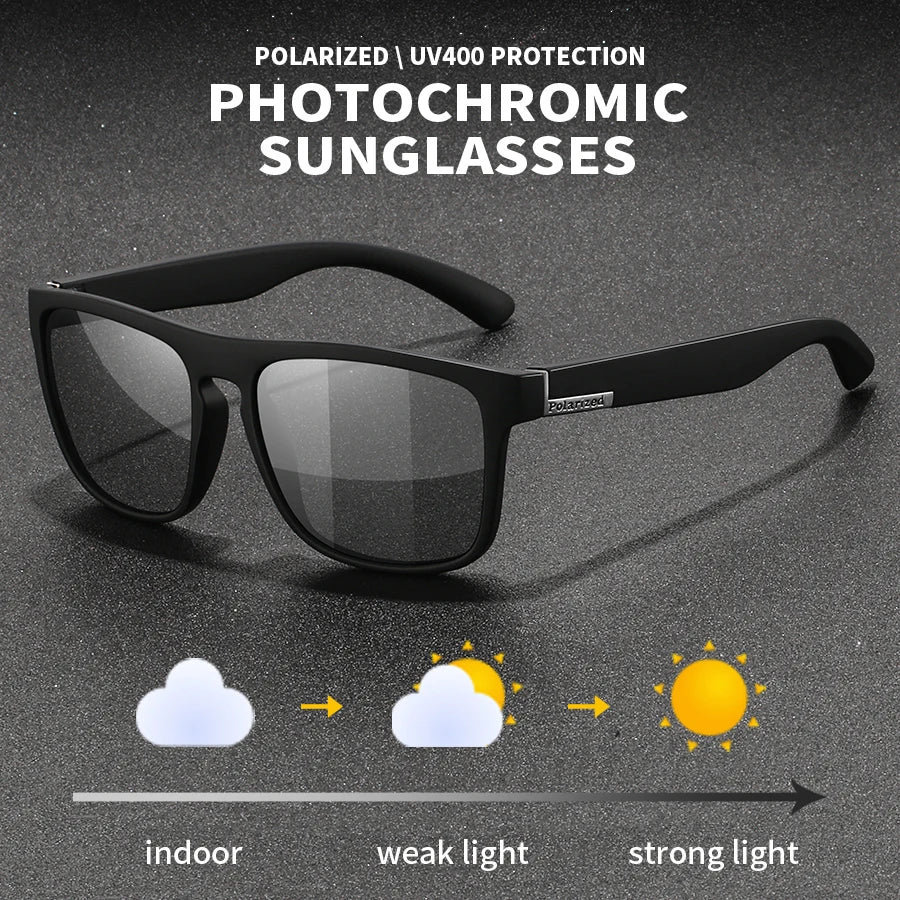 Fashion Photochromic Polarized Sunglasses Men Women
