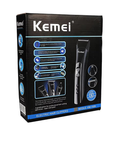 Kemei KM-1506 3 in 1 Electric Hair Clipper USB Charging Shaver