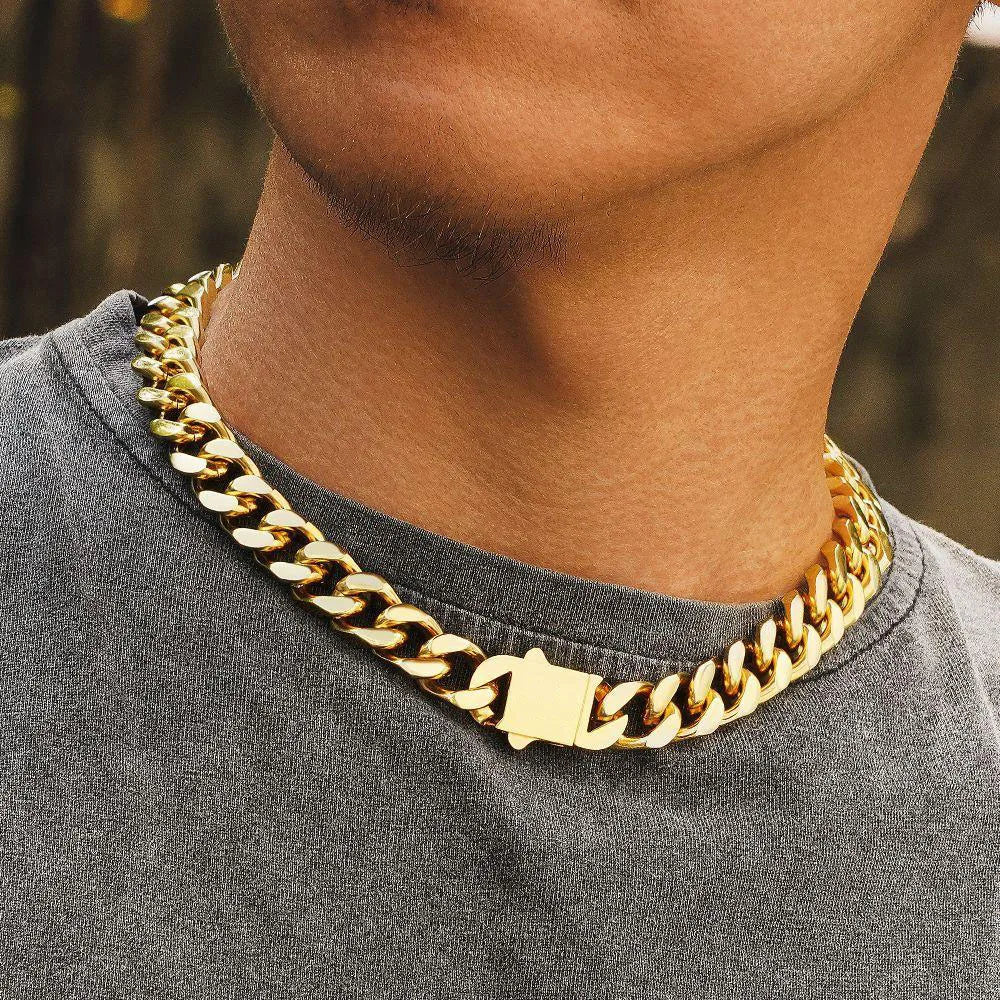 316 Stainless Steel Plated 18k Gold Fashion Hip Hop Bracelet