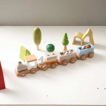 Wooden Birthday Train Toy Simulated Train Toy Model
