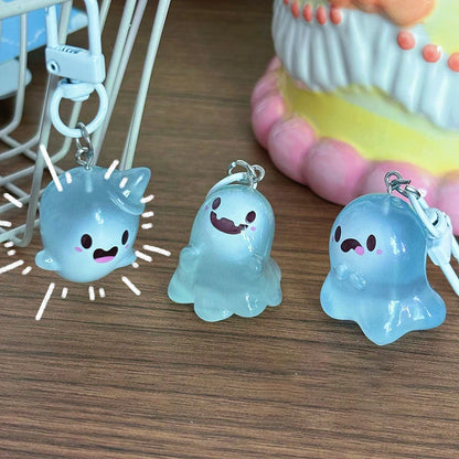 Luminous Halloween Ghost Key Chain Cartoon Jelly Doll