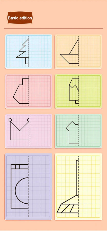 30 page children's grid symmetrical drawing toy