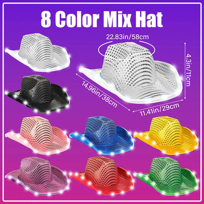 LED Cowboy Hats Wedding Hats Bulk Light up Cowboy Hats