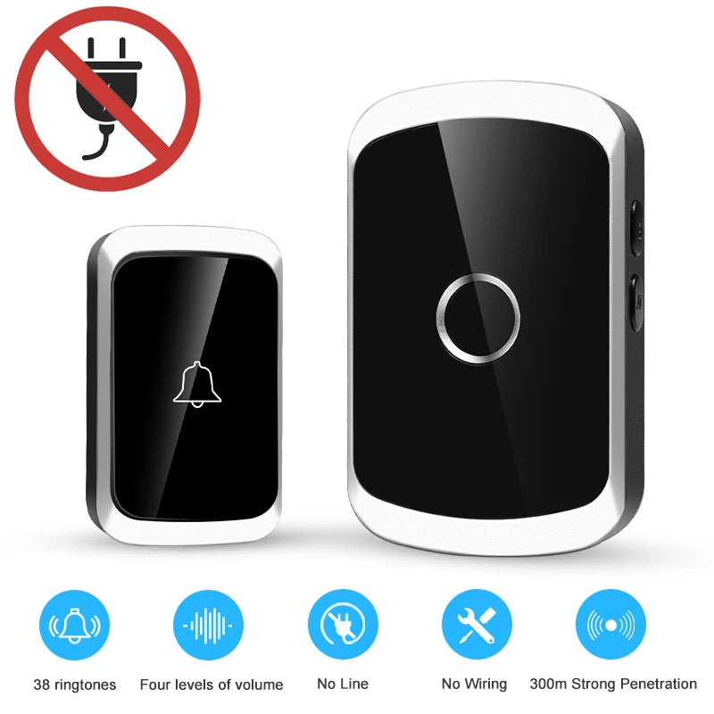 Smart Wireless Doorbell Door Chime Kit No Socket Required