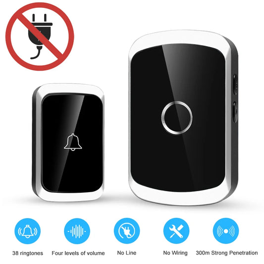 Smart Wireless Doorbell Door Chime Kit No Socket Required