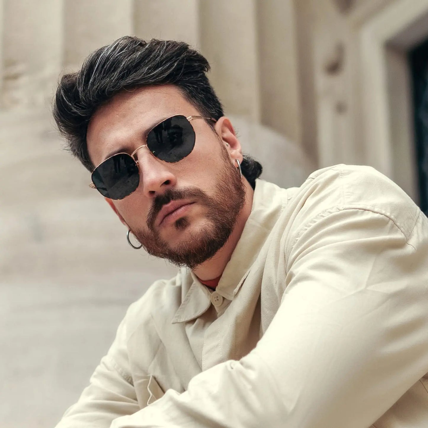 Fashion Hexagon Polarized Retro Sunglasses for Men Women-Vintage