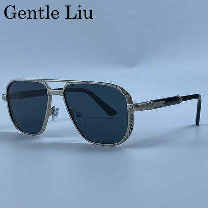 Square Punk Metal Frame Sunglasses Men Luxury Designer