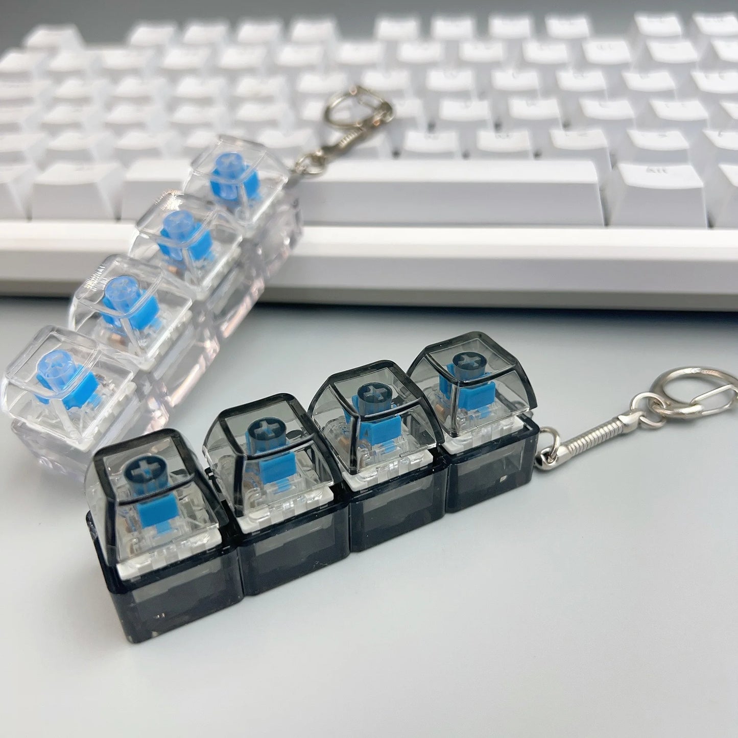 4-Button Fingertip Keychain RGB Fidget Stress Relief