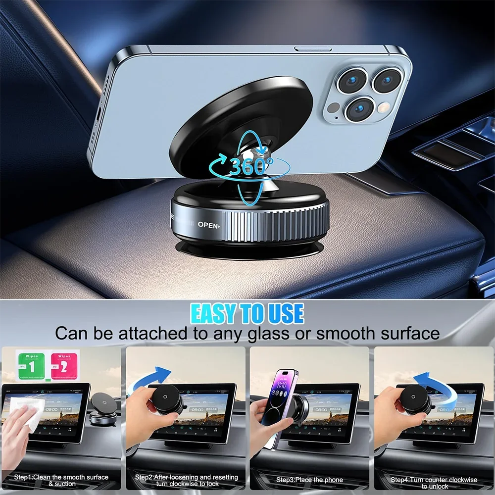 Phone Mount Vacuum Magnetic Phone Holder for Car