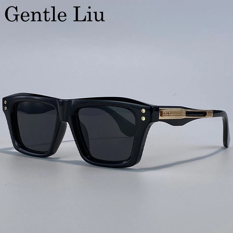 Steampunk Classic Square Sunglasses Men Luxury Brand Vintage