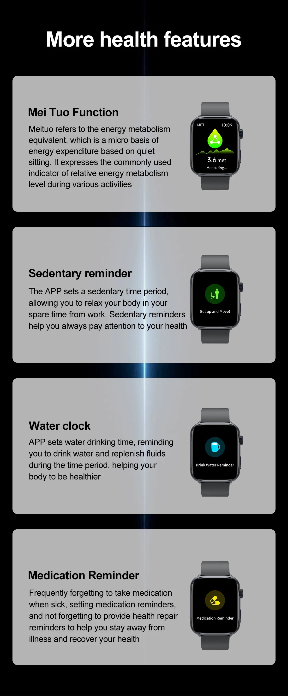 New Women Men AI Smart Diagnosis Watch HRV+PPG Blood Pressure