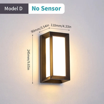 Led Outdoor Wall Light Waterproof IP66 Motion Sensor