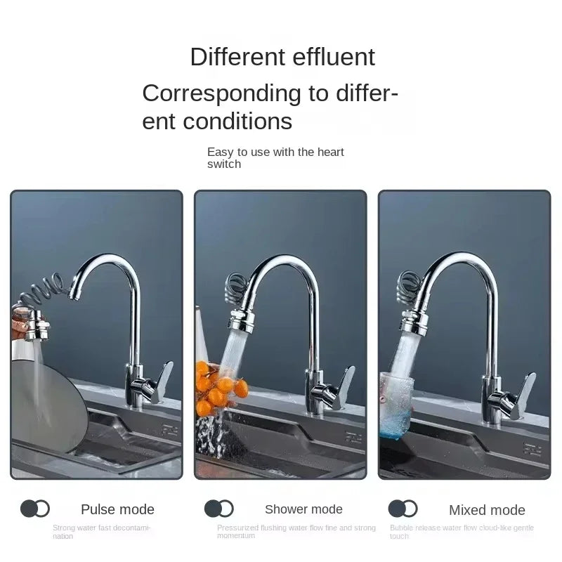 New 3 Modes Sink Faucet 360 Degree Rotation Filter Extension