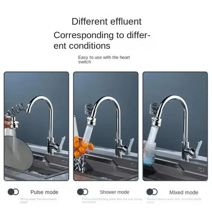 New 3 Modes Sink Faucet 360 Degree Rotation Filter Extension