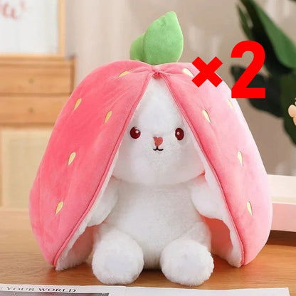 25cm Cute Strawberry Carrot Rabbit Plush Toy Stuffed Creative