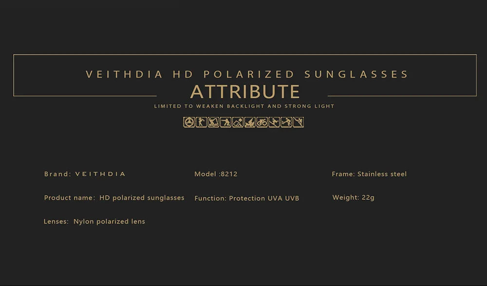 VEITHDIA High-definition Nylon Lens Polarized UV400 Eyeglasses
