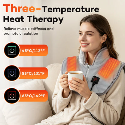 Heating Pad for Neck and Shoulders and Back Three Gear Hot Compress Cervical Shawl