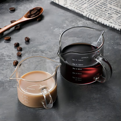 Glass Measuring Cup With Handle Espresso Milk Cup