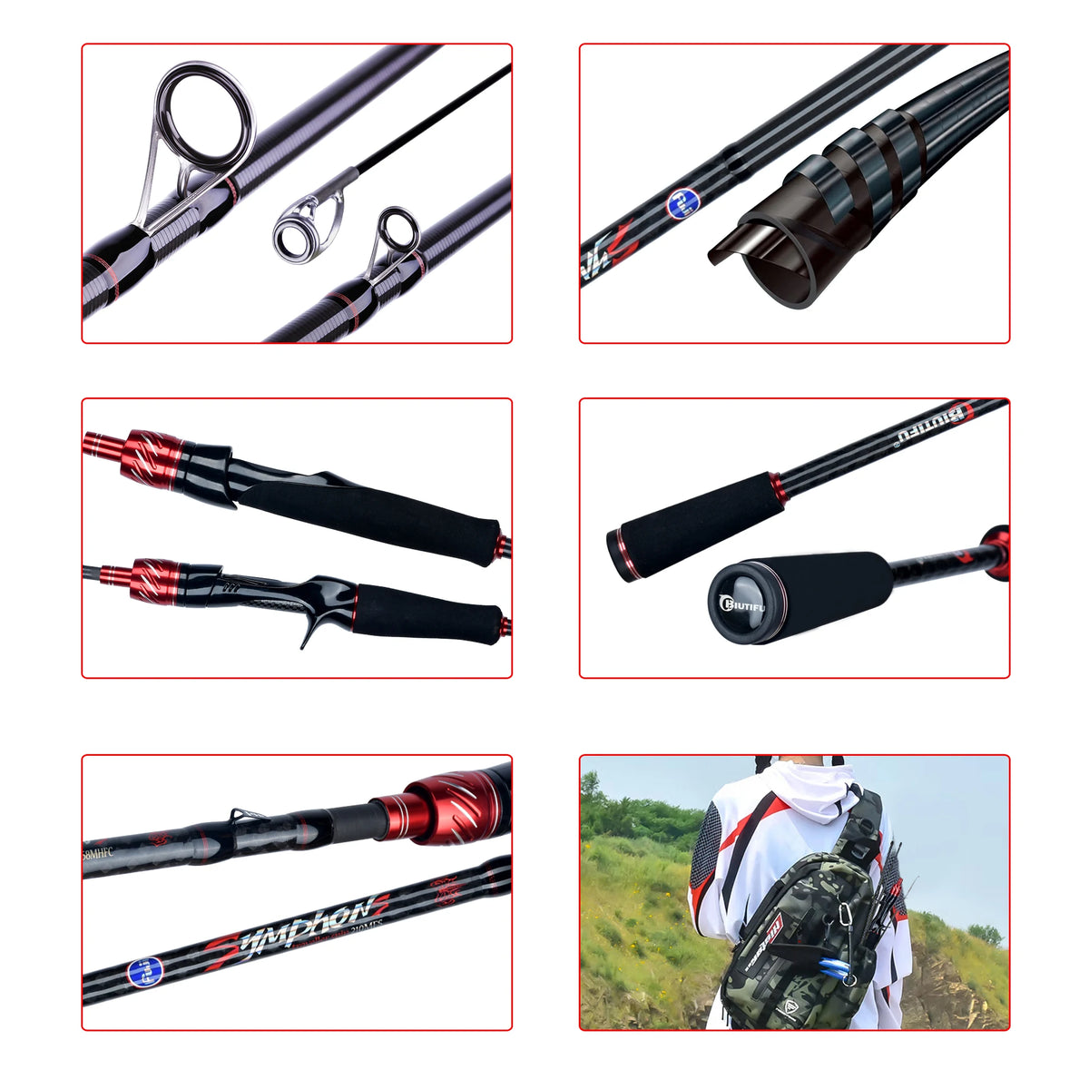Carbon Fishing Rod for Travelers Baitcasting