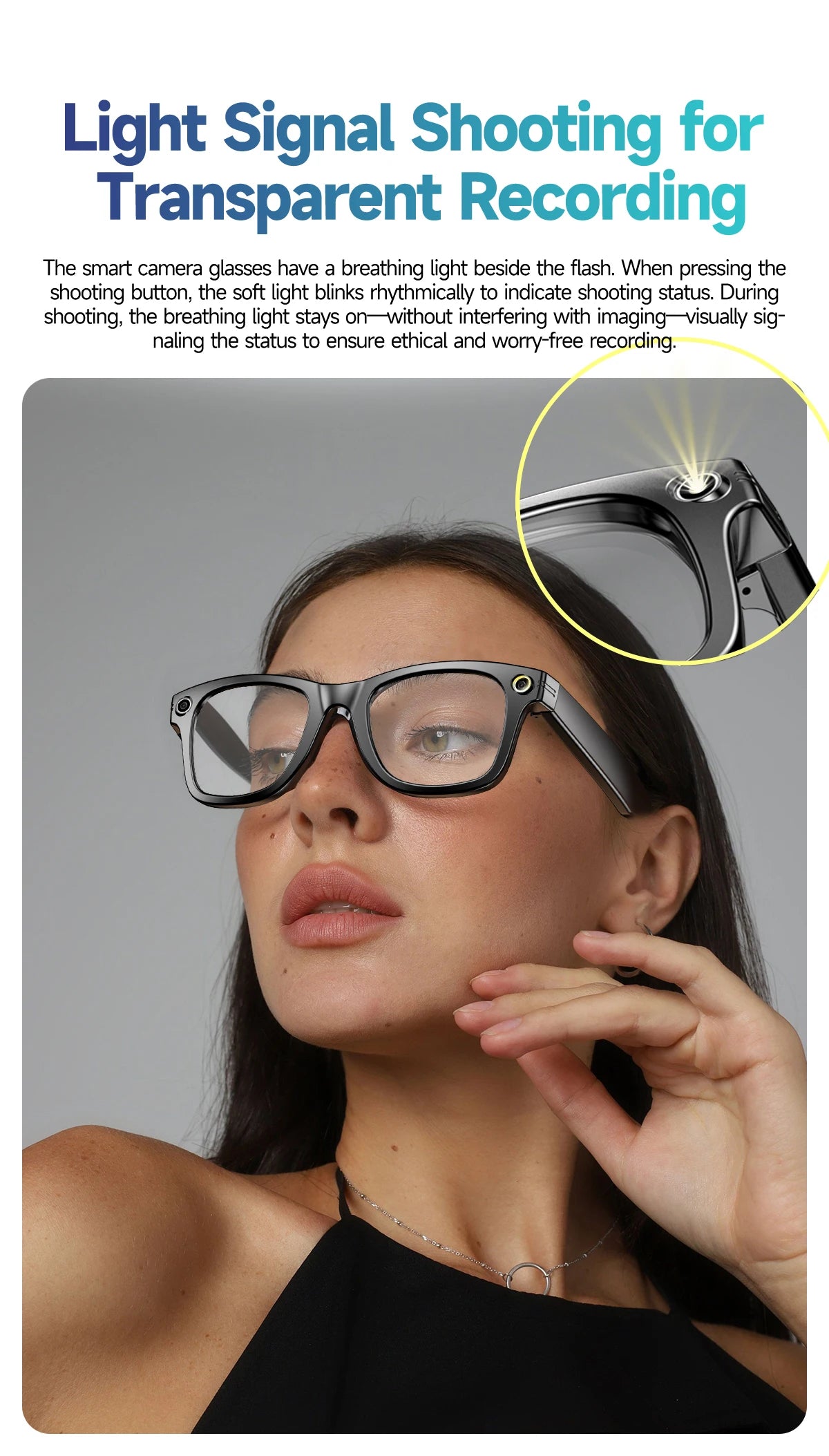 New Upgrade smart glasses With Camera Video Recording AI