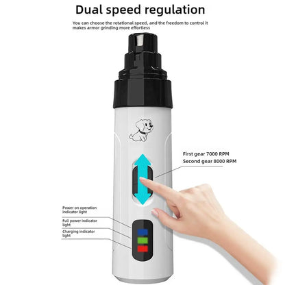 Electric Pet Nail Clippers USB Rechargeable Nail Grinder