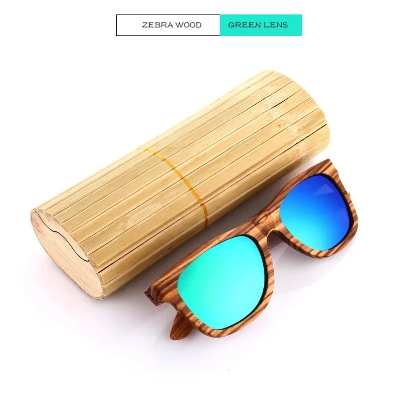 GM Men bamboo Wood Sunglasses Women Retro Vintage