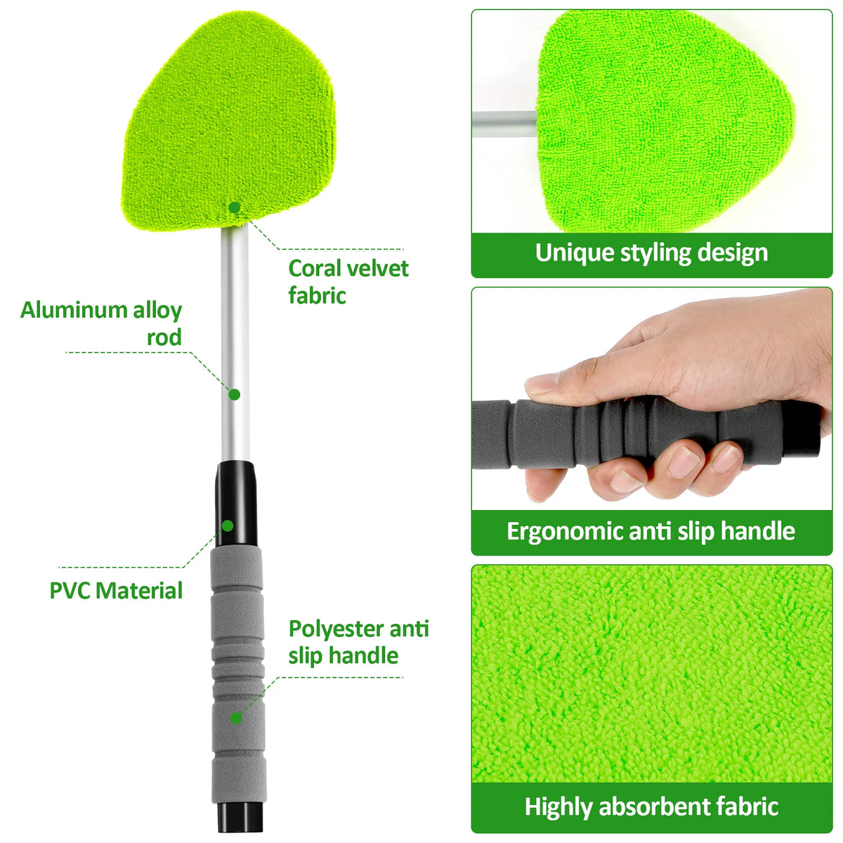 Car Windshield Cleaner Brush with 180°Rotating Cleaning Head