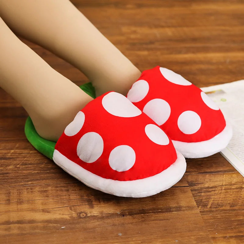 Mushroom Home Slippers Plush Piranha Plant Plush Kids