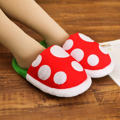Mushroom Home Slippers Plush Piranha Plant Plush Kids