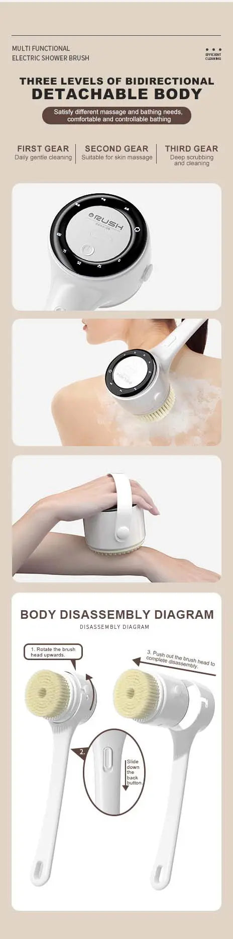NEW Electric Shower Body Cleaning Brush